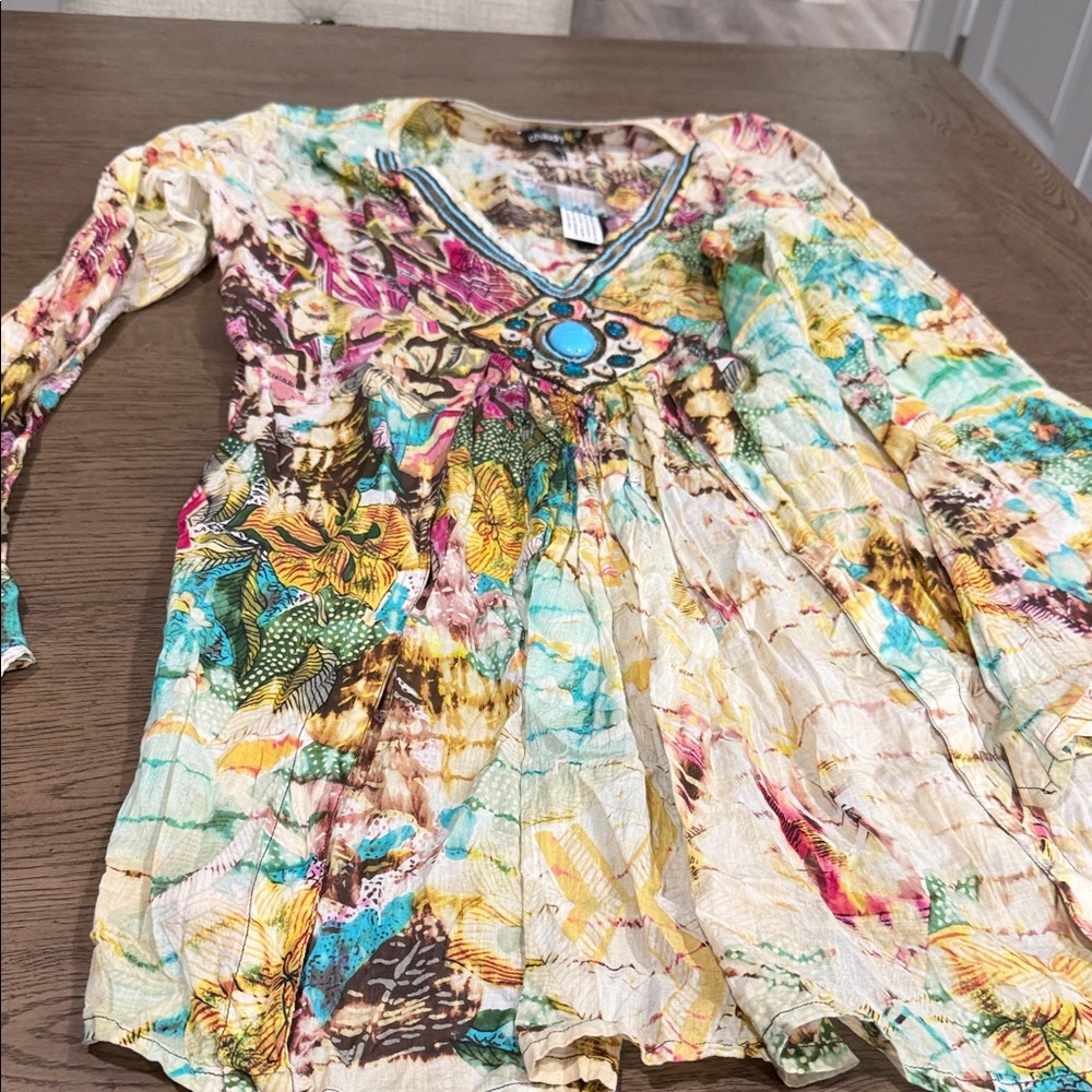 Colorful Long Sleeve Women's Dress